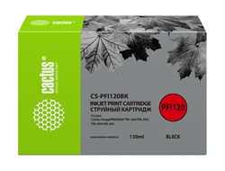 Струйный картридж Cactus CS-PFI120BK черный для Canon imagePrograf TM-200, TM-205, TM-300, TM-305 (130 мл) - фото 15278