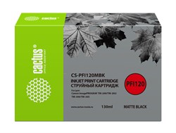 Струйный картридж Cactus CS-PFI120MBK черный матовый для Canon imagePrograf TM-200, TM-205, TM-300, TM-305 (130 мл) - фото 15281