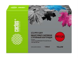 Струйный картридж Cactus CS-PFI120Y желтый для Canon imagePrograf TM-200, TM-205, TM-300, TM-305 (130 мл) - фото 15282