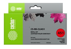 Заправочный набор Cactus CS-RK-CLI451 многоцветный для Canon MG 6340, 5440, IP7240 (4*30ml) - фото 15557