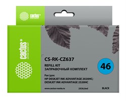 Заправочный набор Cactus CS-RK-CZ637 черный для HP DeskJet 2020, 2520 (2*30ml) - фото 15567