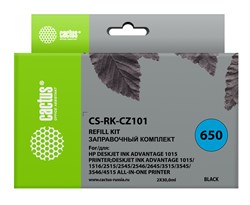 Заправочный набор Cactus CS-RK-CZ101 черный для HP DeskJet 2515,DeskJet 3515; Ink Advantage 1015, 4515 eAiO (2*30ml) - фото 15569