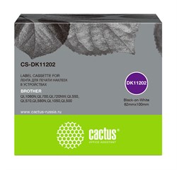 Картридж ленточный Cactus CS-DK11202 черный для Brother P-touch QL-500, QL-550, QL-700, QL-800 - фото 15606