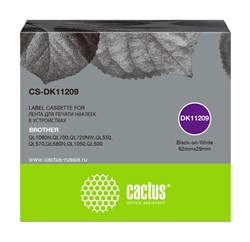 Картридж ленточный Cactus CS-DK11209 черный для Brother P-touch QL-500, QL-550, QL-700, QL-800 - фото 15608