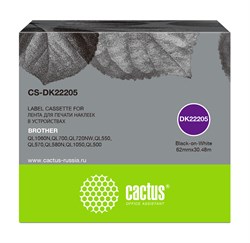 Картридж ленточный Cactus CS-DK22205 черный для Brother P-touch QL-500, QL-550, QL-700, QL-800 - фото 15609