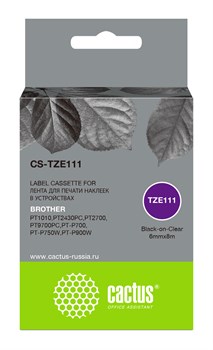 Картридж ленточный Cactus CS-TZE111 черный для Brother 1010, 1280, 1280VP, 2700VP - фото 15613