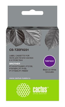 Картридж ленточный Cactus CS-TZEFX231 черный для Brother 1010, 1280, 1280VP, 2700VP - фото 15620