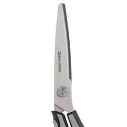 Ножницы Brauberg "SUPER", 210 мм, серо-черные, 2-х сторонняя заточка, эргономичные ручки - фото 16071
