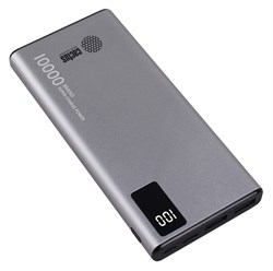 Мобильный аккумулятор Cactus CS-PBFSLT-10000 серый 3A 2xUSB (10'000 mAh) - фото 16212