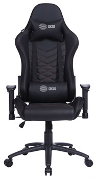 Кресло игровое Cactus CS-CHR-0099BLR цвет: черно-красный, RGB подсветка, обивка: эко.кожа, крестовина: металл пластик черный - фото 17284