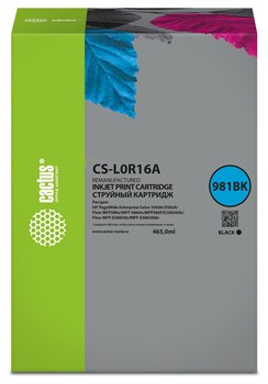 Струйный картридж Cactus CS-L0R16A(HP 981Y) черный для HP PageWide Enterprise Color 556dn, 556xh, Flow MFP586z (465 мл) - фото 17412