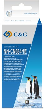 Струйный картридж G&G NH-CN684HE, NH-CB321HE черный для HP Photosmart B8553, C5324, C5370, C5373, C5380, C5383 (21.6 мл) - фото 17555