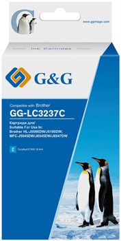 Струйный картридж G&G GG-LC3237C голубой для Brother HL-J6000DW, J6100DW (18.4 мл) - фото 17716