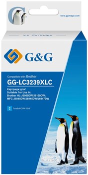 Струйный картридж G&G GG-LC3239XLC голубой для Brother HL-J6000DW, J6100DW (52 мл) - фото 17723
