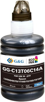 Чернила G&G GG-C13T06C14A №112 черный для Epson L6550, 6570, 11160, 15150, 15160 (140 мл) - фото 17827