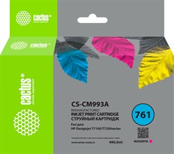 Струйный картридж Cactus CS-CM993A (HP 761) пурпурный для HP HP DesignJet T7100, Т7200 (400 мл) - фото 18892