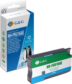 Струйный картридж G&G GG-F6U16AE (F6U16AE) голубой для HP OJ Pro 7740, 8210, 8218, 8710, 8715 (26 мл) - фото 19492