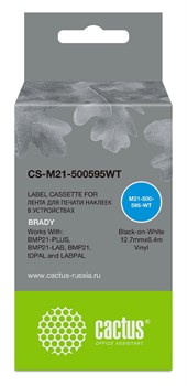 Картридж ленточный Cactus CS-M21-500595WT черный для Brady BMP21-PLUS, BMP21-LAB - фото 19756