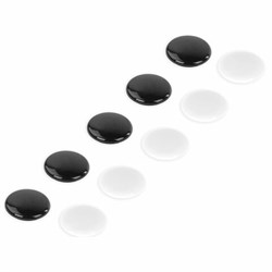 Магниты Brauberg "Black&White" усиленные 30 мм, набор 10 шт., черные/белые - фото 20155