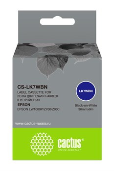 Картридж ленточный Cactus CS-LK7WBN черный для Epson LW1000P, Z700, Z900 - фото 20233