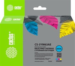 Струйный картридж Cactus CS-3YM63AE (HP 305XL) многоцветный для HP DeskJet 2320, 2710, 2720, 4120 (18 мл) - фото 20357