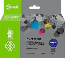 Струйный картридж Cactus CS-EPT02Q2 (T02Q) голуб.пигм. для Epson WorkForce Enterprise WF-C20600D4TW (660 мл) - фото 20359