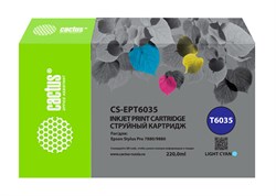 Струйный картридж Cactus CS-EPT6035 (T6035) светло-голубой для Epson Stylus PRO 7880, 9880 (220 мл) - фото 20373