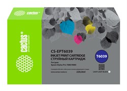 Струйный картридж Cactus CS-EPT6039 (T6039) светло-серый для Epson Stylus PRO 7880, 9880 (220 мл) - фото 20376