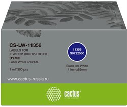 Этикетки Cactus CS-LW-11356 сег.:89x41мм черный белый 300шт/рул Dymo Label Writer 450/4XL - фото 20774