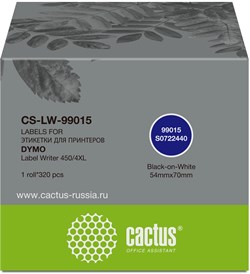 Этикетки Cactus CS-LW-99015 сег.:70x54мм черный белый 320шт/рул Dymo Label Writer 450/4XL - фото 20786