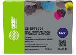 Струйный картридж Cactus CS-EPT3791 (378XL) черный для Epson Expression Photo XP-8500, XP-8505, XP-8600 - фото 20861