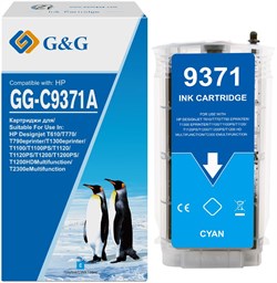 Струйный картридж G&G GG-C9371A голубой для HP Designjet T610, T770, T790eprinter, T1300eprinter, T1100 (130 мл) - фото 21364