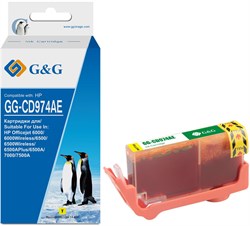 Струйный картридж G&G GG-CD974AE (HP 920XL) желтый для HP Officejet 6000, 6000Wireless, 6500, 6500Wireless (14.6 мл) - фото 21392