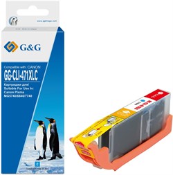 Струйный картридж G&G GG-CLI-471XLC (CLI-471XLC) голубой для Canon TS5040, MG5740, MG6840, MG7740  (10.8 мл) - фото 21400