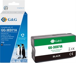 Cтруйный картридж G&G GG-3ED71A (HP 712) черный для HP DesignJet T650, T630, T250, T230, T210, Studio Plotter Printers (80 мл) - фото 21760