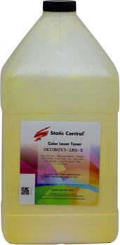 Тонер Static Control OKIUNIV3-1KG-Y желтый флакон для принтера Oki C3300N, 5500 (1'000 гр.) - фото 23104