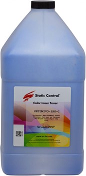 Тонер Static Control OKIUNIV3-1KG-C голубой флакон для принтера Oki C3300N, 5500 (1'000 гр.) - фото 23107