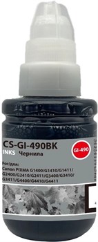 Чернила Cactus CS-GI-490BK черный пигментный 135мл для Canon PIXMA G1400, G1410, G1411, G2400, G2410, G2411, G3400, G3410, G3411, G4400, G4410, G4411 - фото 23660