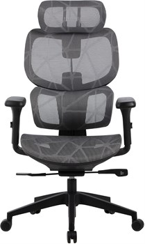 Кресло Cactus CS-MC555-GY черный/серый сетка с подголов. крестов. пластик пластик черный - фото 23936