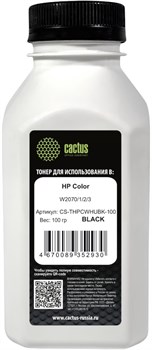 Тонер Cactus CS-THPCWHUBK-100 черный флакон для принтера HP Color W2070, 1, 2, 3  (500 гр.) - фото 24698