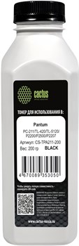 Тонер Cactus CS-TPA211-200 черный флакон для принтера Pantum PC-211, TL-420, TL-5120, P2200, P2500, P2207 (50 гр.) - фото 24728