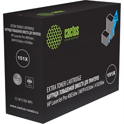 Лазерный картридж Cactus CS-W1510X-MPS (HP 151X) черный для HP LJ Pro 4003dw, MFP4103dw, 4103fdw с чипом (18'000 стр.) - фото 24954