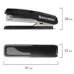 Степлер №10 BRAUBERG "Extra", до 20 листов, антистеплер, черно-серый - фото 25261 Степлер №10 BRAUBERG "Extra", до 20 листов, антистеплер, черно-серый - фото 25261