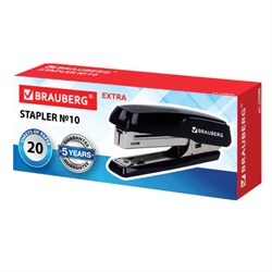 Степлер №10 BRAUBERG "Extra", до 20 листов, антистеплер, черно-серый - фото 25262 Степлер №10 BRAUBERG "Extra", до 20 листов, антистеплер, черно-серый - фото 25262