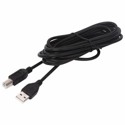 Кабель USB 2.0 AM-BM, 3 м, SONNEN Premium, медь, для периферии, экранированный, черный - фото 25264