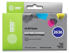 Струйный картридж Cactus CS-EPT2636 (26XL) набор для принтеров Epson Expression Premium XP-600, XP-700, XP-710, XP-800, XP-820 (19,2 мл + 3 x 11,6 мл)