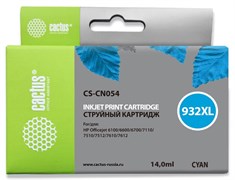 Струйный картридж Cactus CS-CN054 (HP 933XL) голубой увеличенной емкости для HP OfficeJet 6100 (H611a), 6600 (H711a, H711g), 6600 e-AiO, 6700 (H711n), 7110 WF ePrinter, 7110 (H812a), 7510 e-AiO, 7610 WF e-AiO (14 мл)