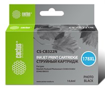 Струйный картридж Cactus CS-CB322N (HP 178XL) фото-черный увеличенной емкости для HP PhotoSmart 7510 C311, 7520, B8553, C309, C310, C410, C5300, C5380, C5383, C6383, D5460, D5463 (14,6 мл)