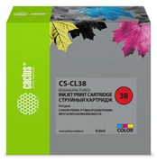 Струйный картридж Cactus CS-CL38 (CL-38) цветной для Canon Pixma iP1800, iP1900, iP2500, iP2600, MP140, MP190, MP210, MP220, MP470, MX300 (9 мл)