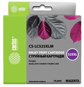 Струйный картридж Cactus CS-LC525XLM (LC525XL-M) пурпурный увеличенной емкости для принтеров Brother DCP J100, DCP J105, MFC J200 (14,4 мл)